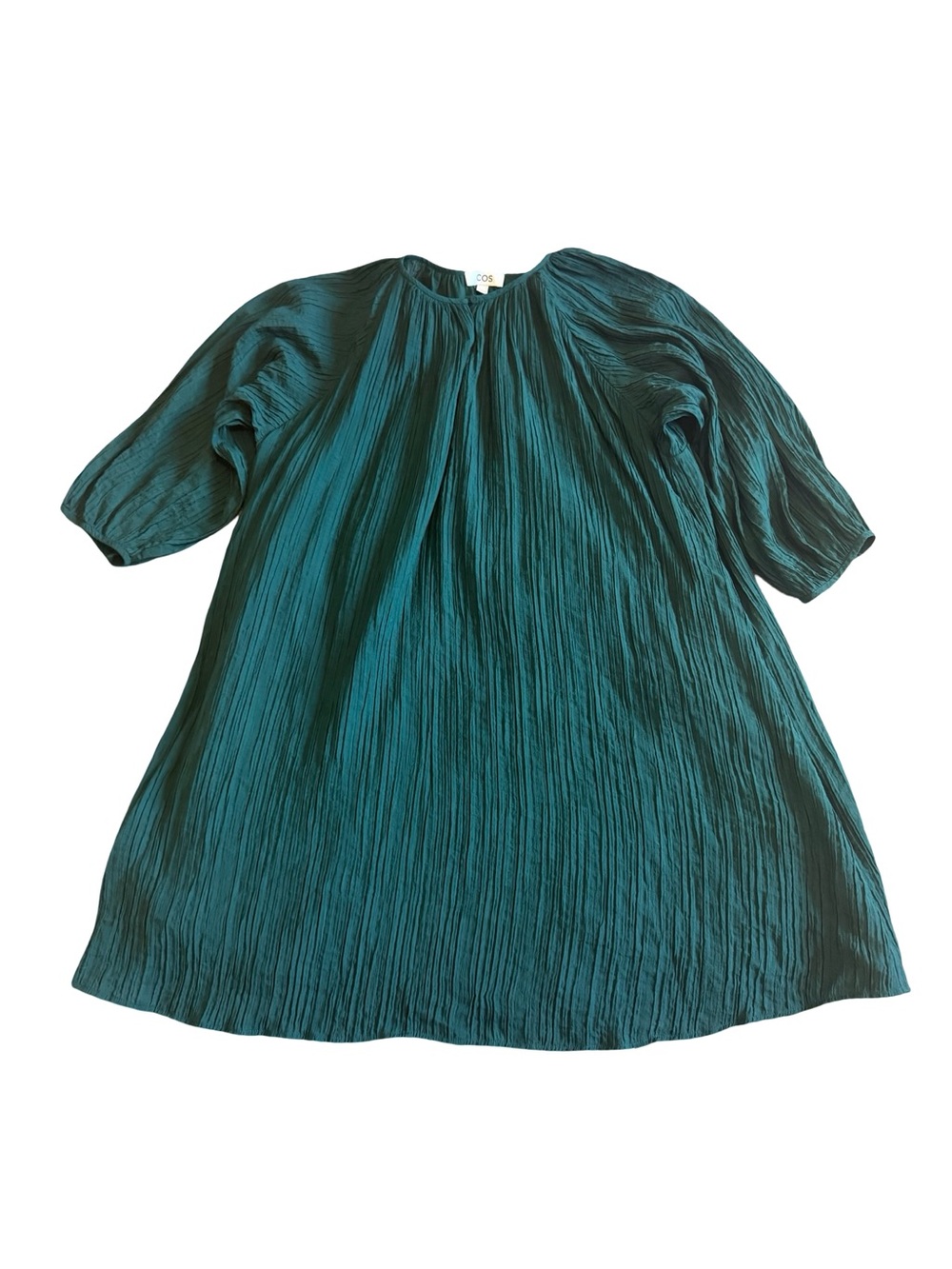 COS Teal Green Pleated Mini Dress